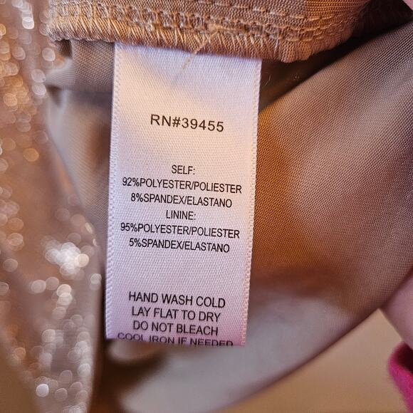 Wow Couture Gold Label Embellished Mini Dress Size M Bodycon Cocktail Party - Picture 5 of 9